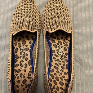 Rothy’s gold houndstooth loafers